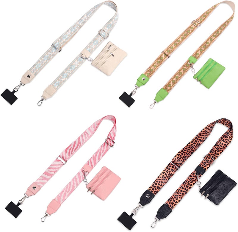 PUGPIU 2 Pack Clip and Go Strap for Phone with Wallet Crossbody - Phone Strap Crossbody with Zippered Pouch, Multifuctional Adjustable Cell Phone Lanyard for Going out - Image 1
